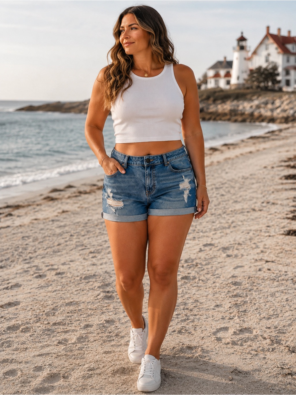 D. Jeans Distressed Denim Shorts | Cuffed Blue Jean Shorts | Size 14